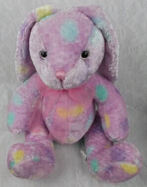 Carlton Cards Purple Bunny Plush Rabbit Pink Easter Eggs AGC 17" Stuffed Animal